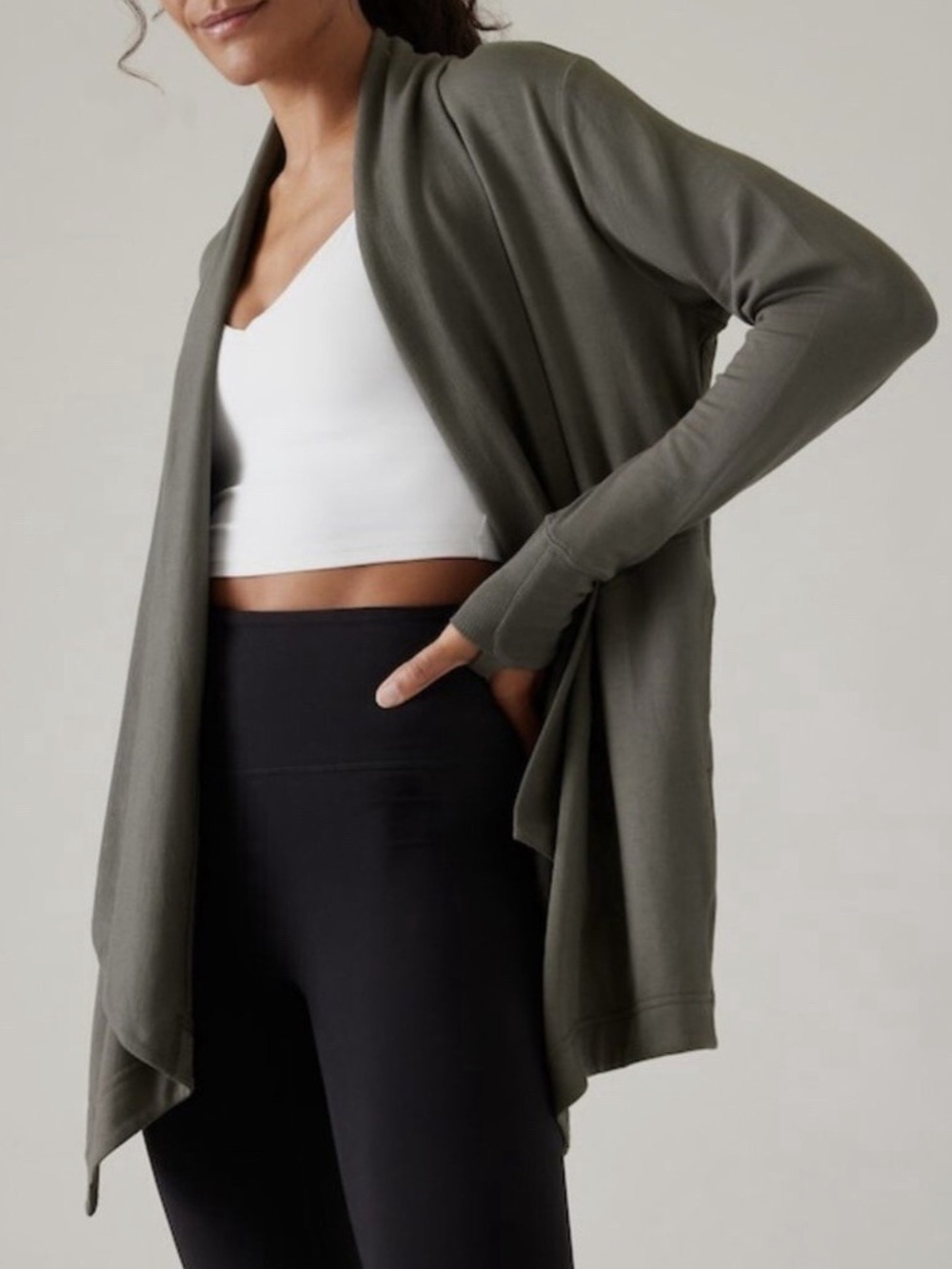 Athleta Pranayama Wrap in Medium Gray Color Modal Size Small